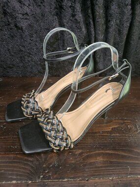 Journee Collection Mabella Black Heeled Dress Sandals/Sz. 9.5 NEW